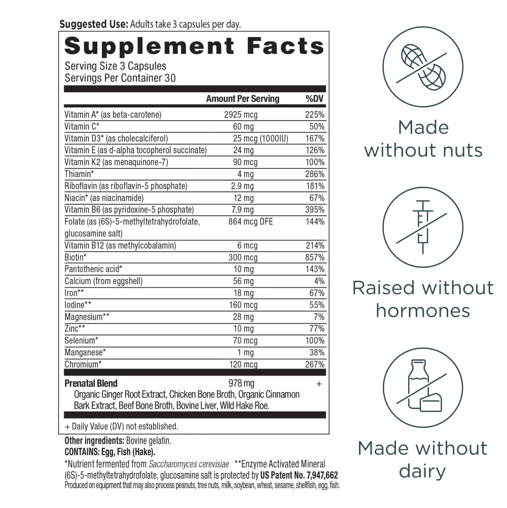 Ancient Nutrition prenatal ingredients like liver and bone broth for nutrient-dense foundation