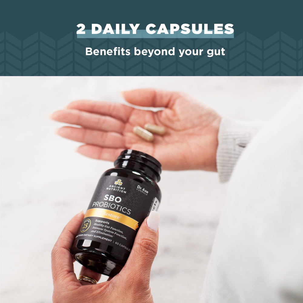Two capsules daily support digestion and immune balance.