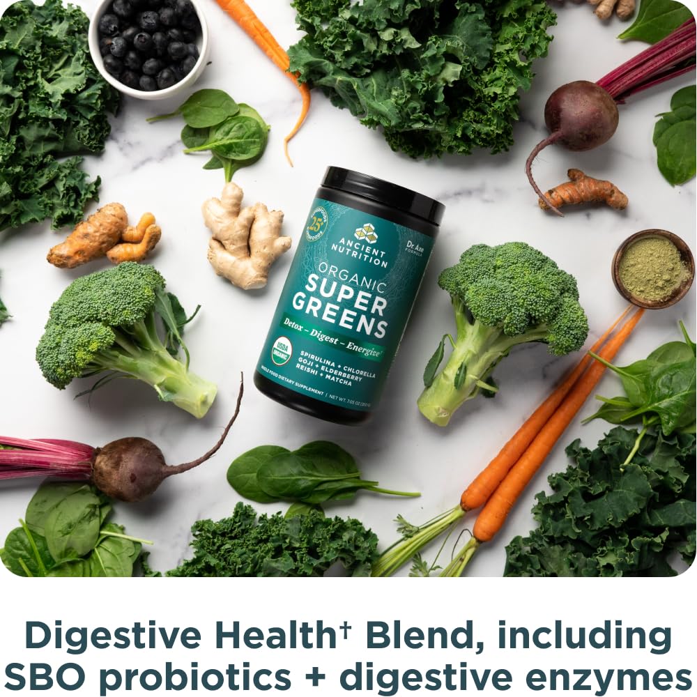 Ancient Nutrition Super Greens proudly labeled made in USA