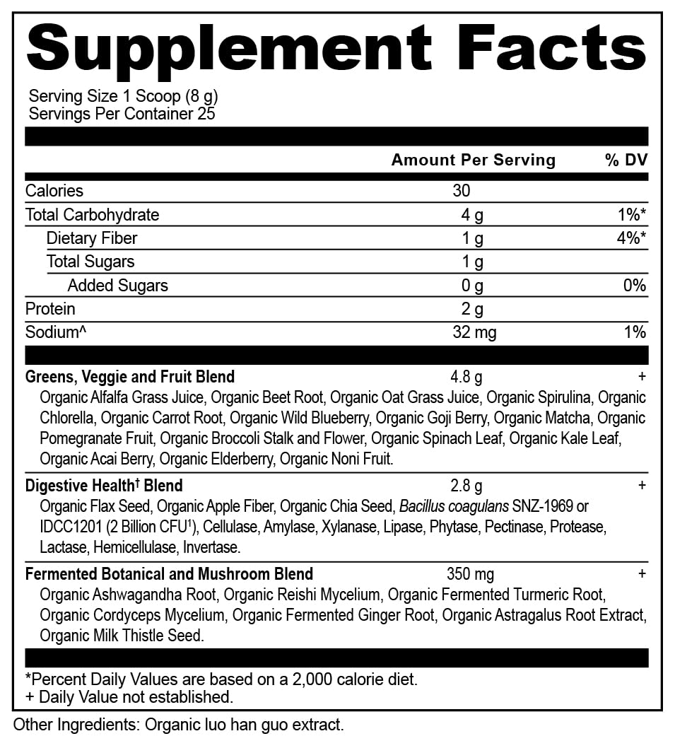 Ancient Nutrition Super Greens probiotics and enzymes support digestion