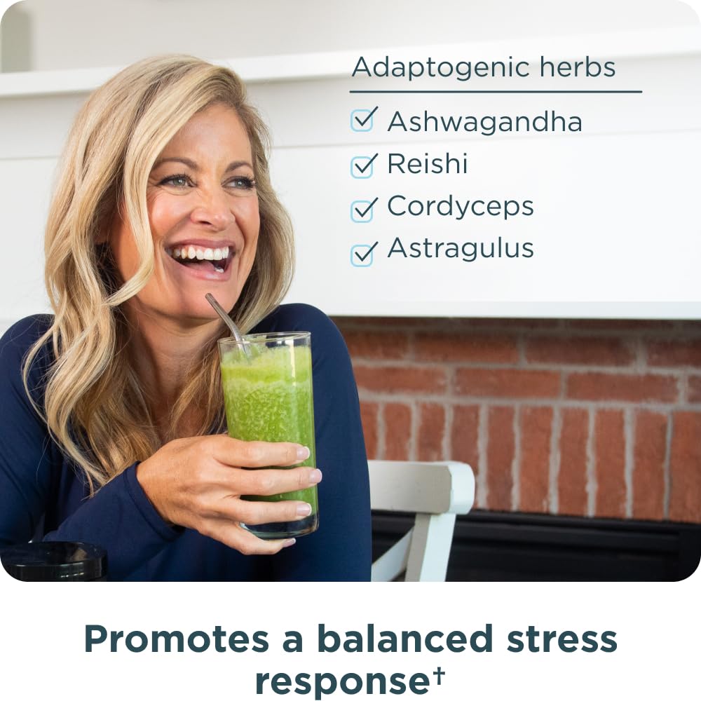 Ancient Nutrition Super Greens mix with spirulina and chlorella boosts daily greens