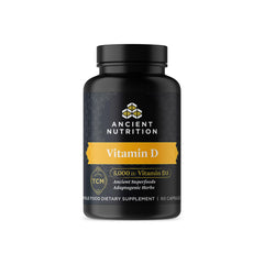 Ancient Nutrition Vitamin D 5,000 IU bottle for daily immune support.