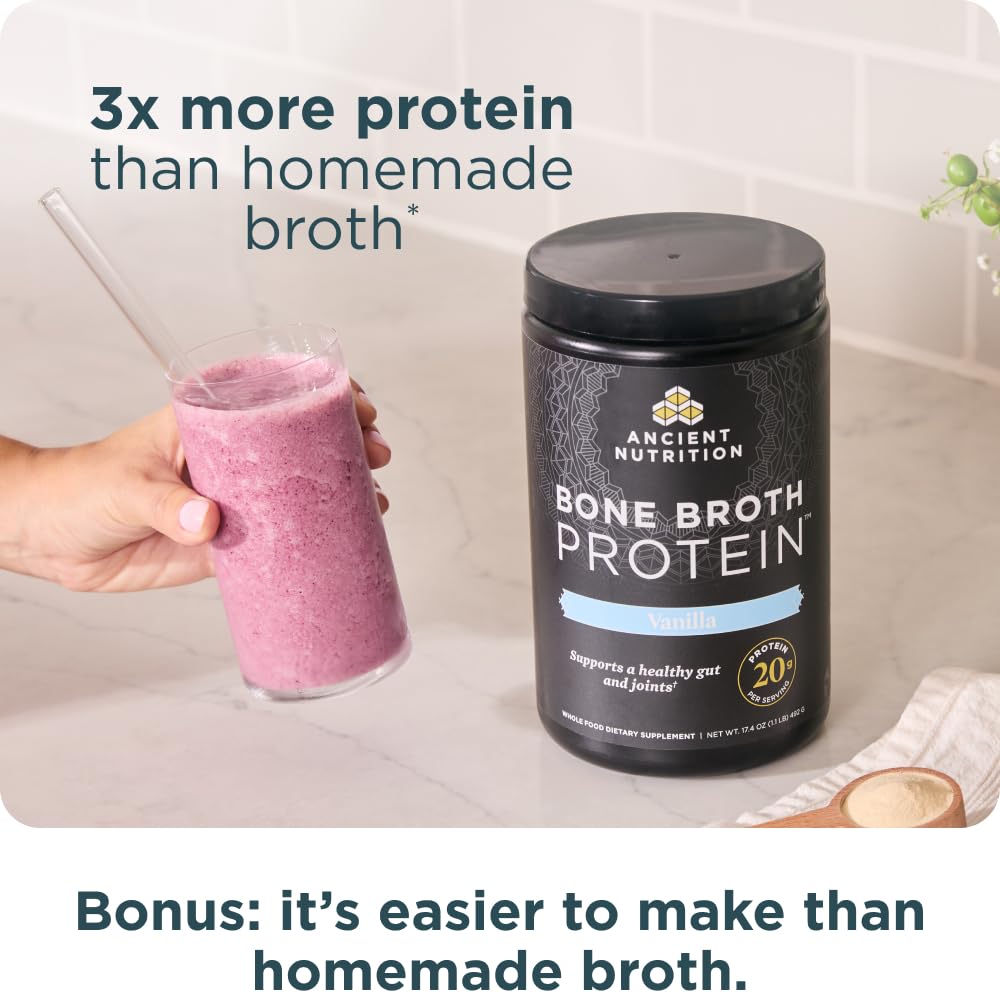Ancient Nutrition warm bone broth cup for soothing sipping.