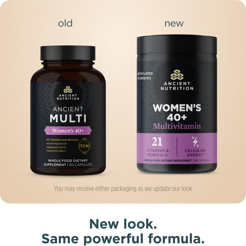 Ancient Nutrition bottle label highlights methylated vitamins for better absorption and daily use.