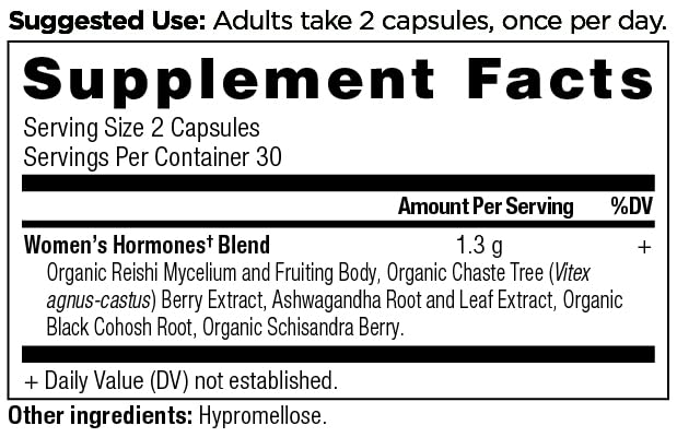 Package label of Ancient Nutrition Women's Hormones with gluten-free note