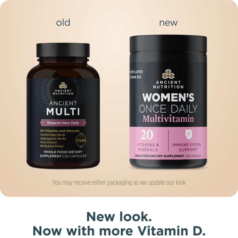 Ancient Nutrition Women’s Once Daily Multivitamin package on display for convenience