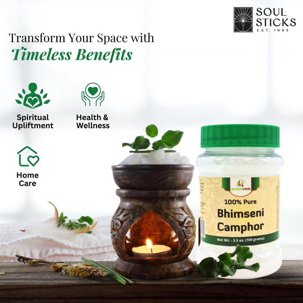 Ancientveda aromatherapy camphor diffusion scene conveys a refreshing, tranquil space.