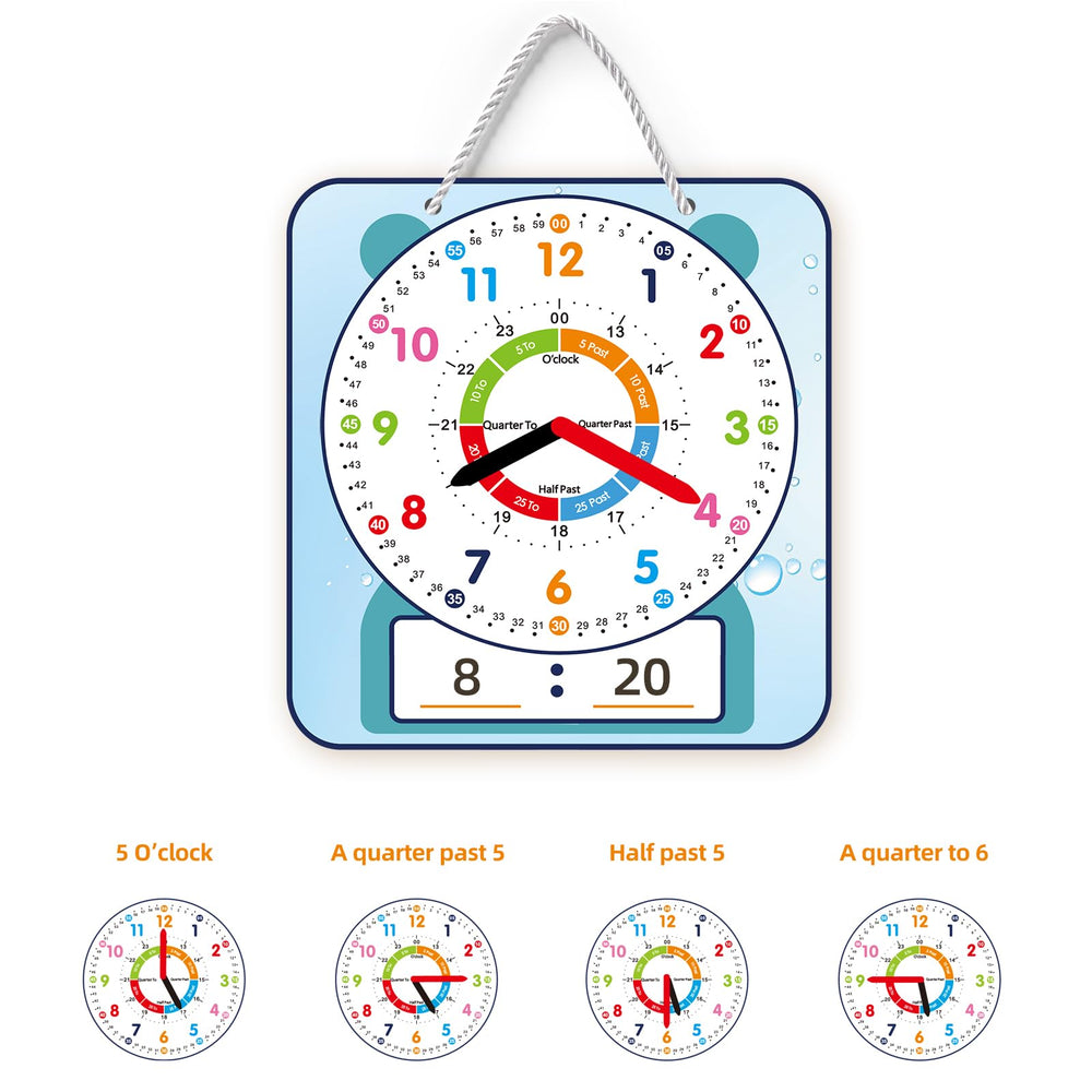 ANCOMEDO classroom demonstration clock ideal for 12 and 24 hour guidance