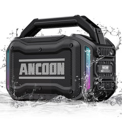 ANCOON speaker for outdoor use with 80W peak, ideal for patios and yards.