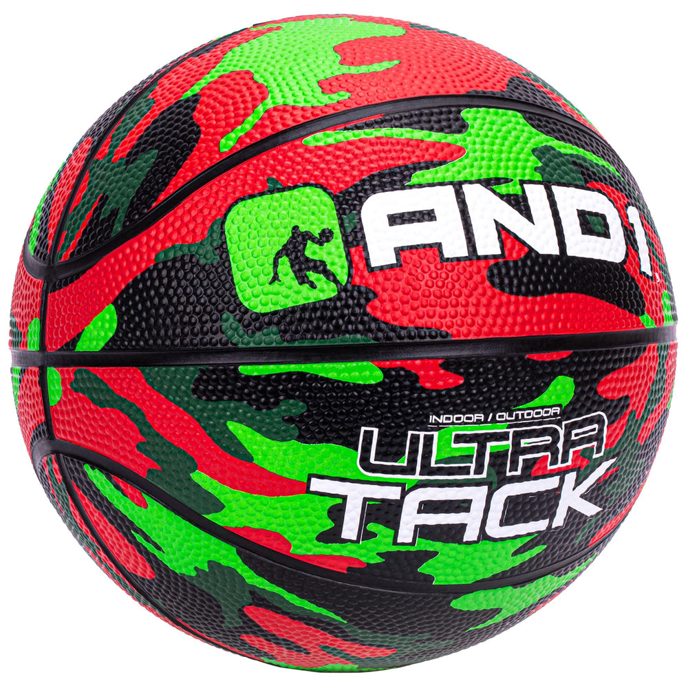 AND1 mini basketball deflated with pump included ensures quick setup for play.
