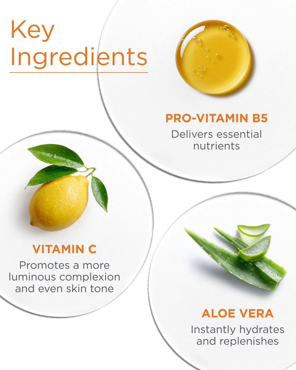 Clementine imagery hints vitamin C brightening in the toner.