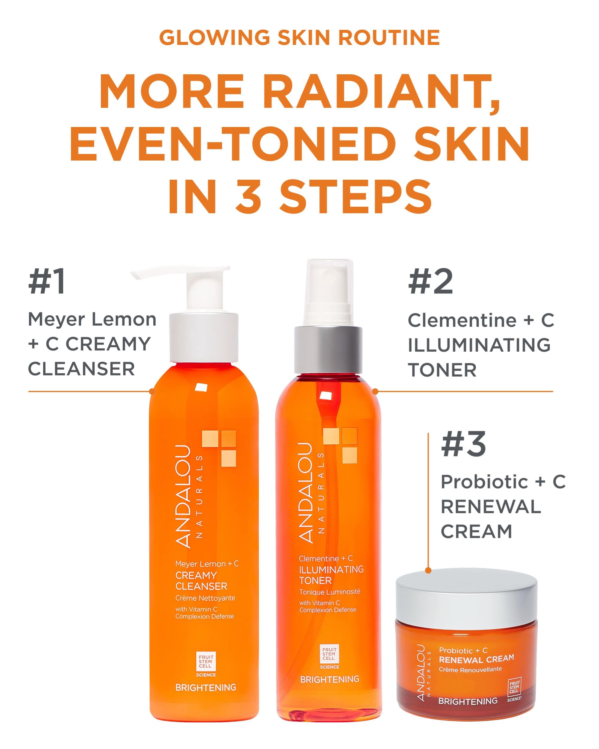 Andalou Naturals Illuminating Toner close-up of fruit stem cell science.