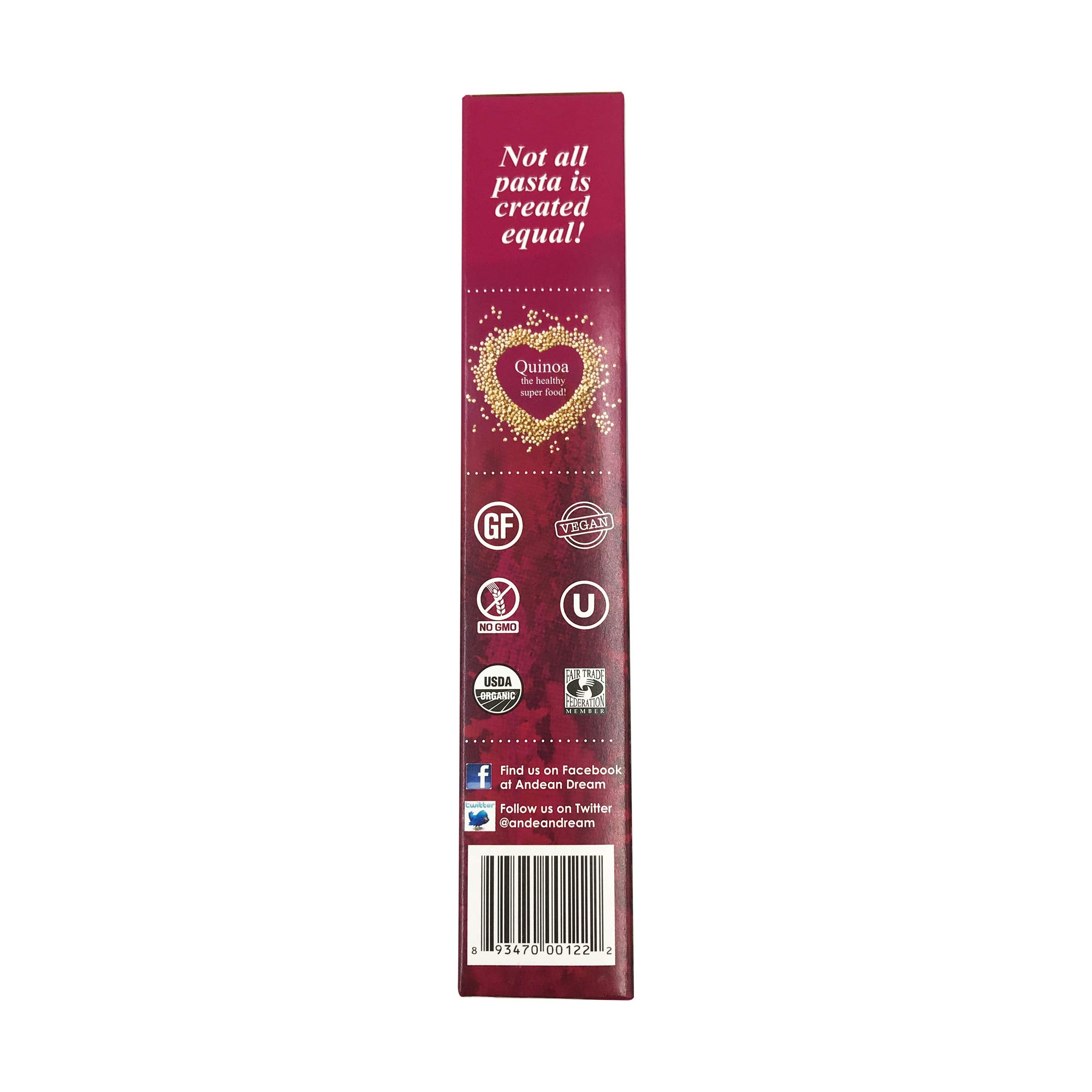 Andean Dream ingredients spread featuring organic quinoa and wholesome grains