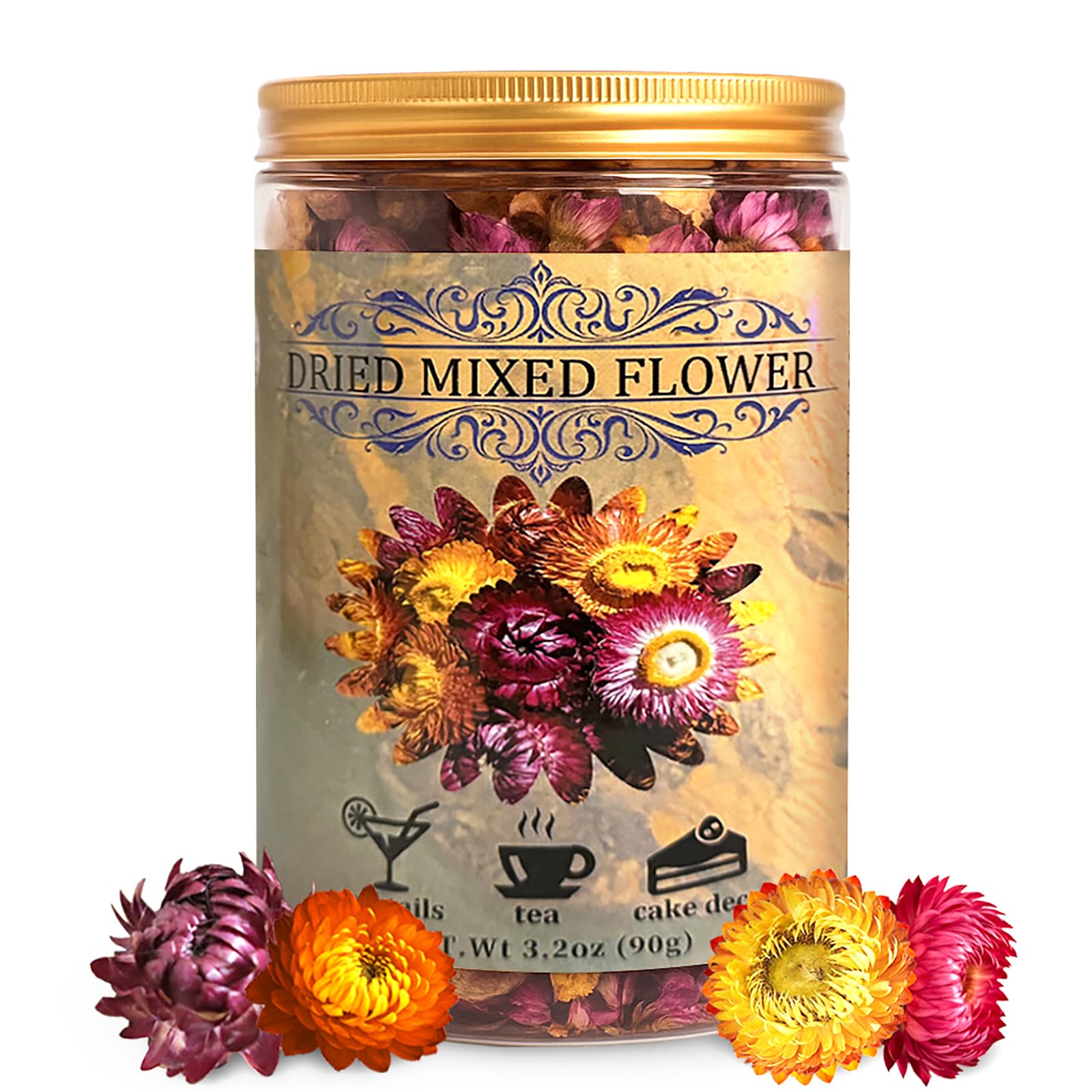 Andekas edible dried flowers for cake decor add natural color to desserts.