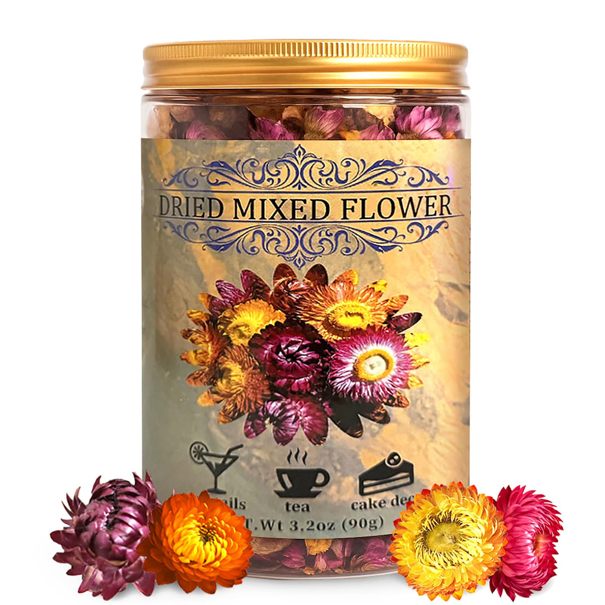 Andekas edible dried flowers for cake decor add natural color to desserts.