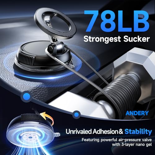 ANDERY magnets provide a strong 2400gf hold for up to 50 phones.
