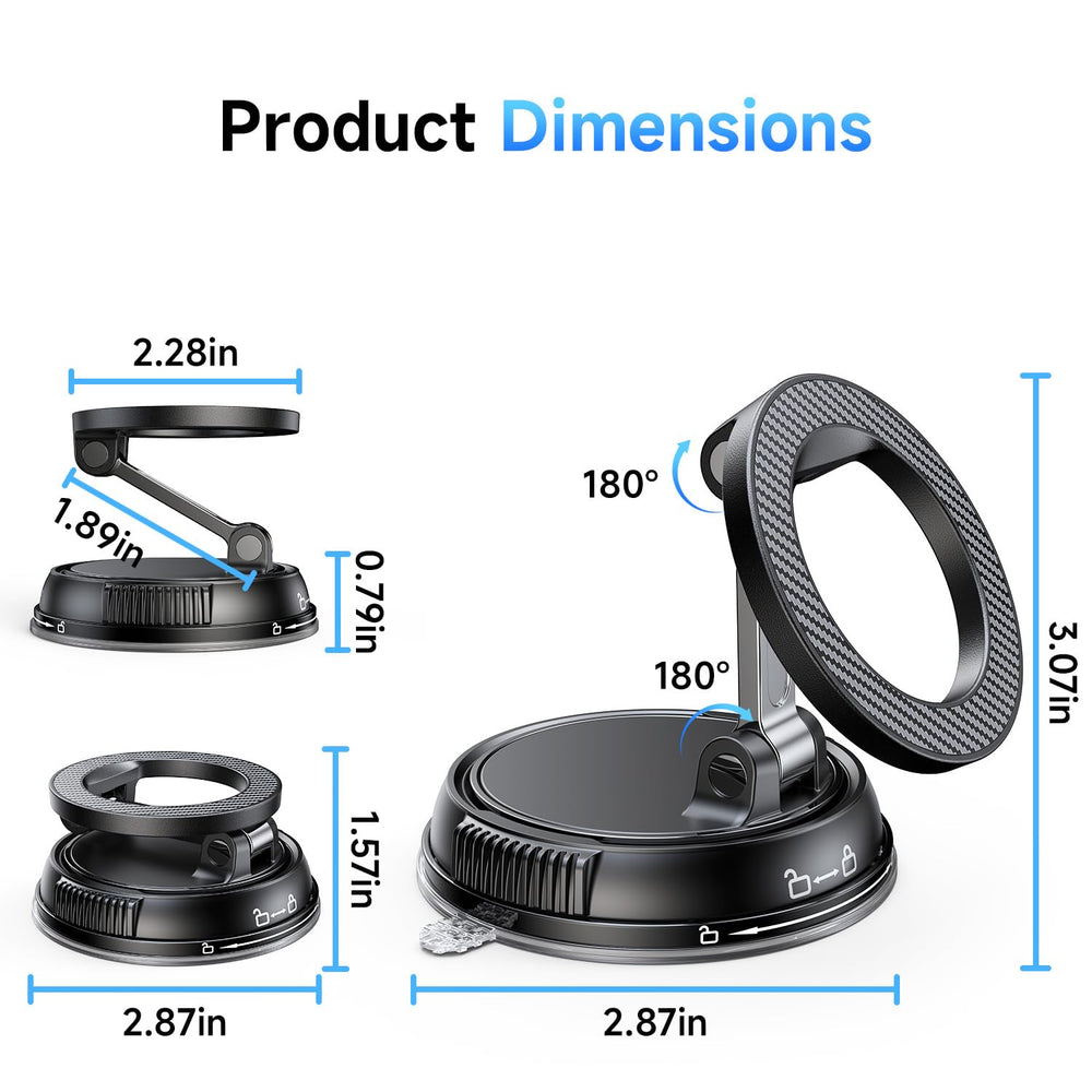 ANDERY carbon-fiber look mount adds a sleek, durable touch.