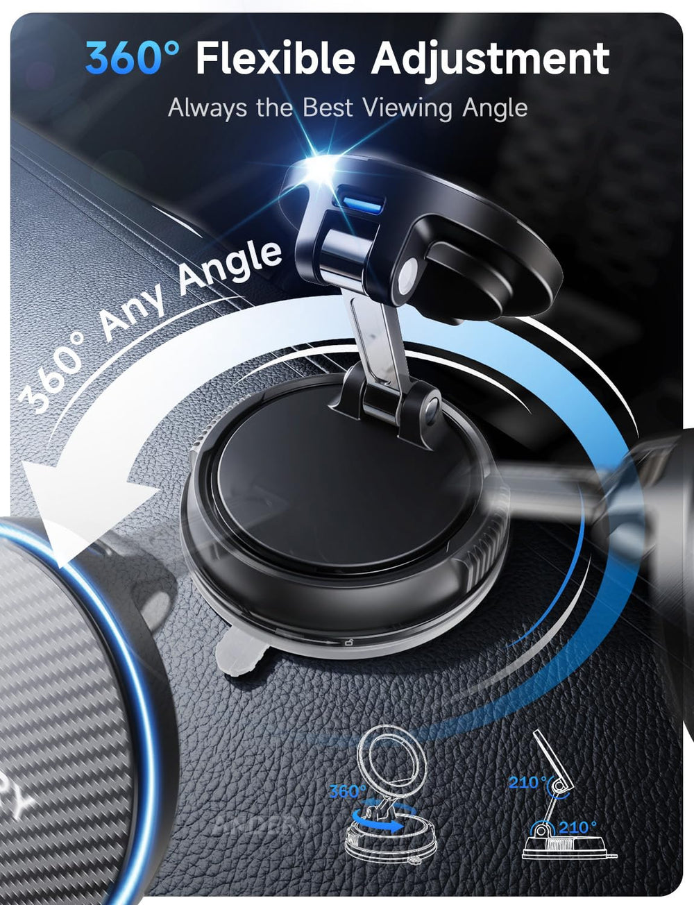 Andery 78lbs vacuum suction cup provides durable stability in extreme temperatures.