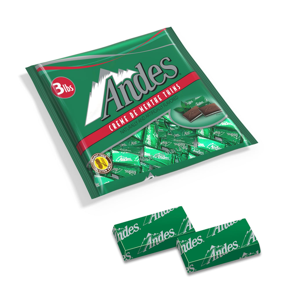 Andes Creme De Menthe Thin Mints in a gift basket for holidays.