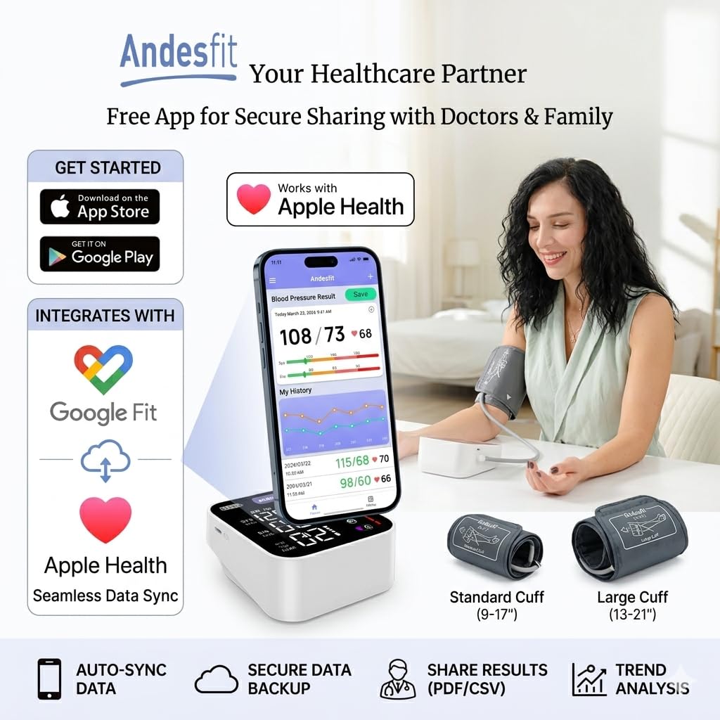 Andesfit BP monitor 21-inch XL cuff fits larger arms.