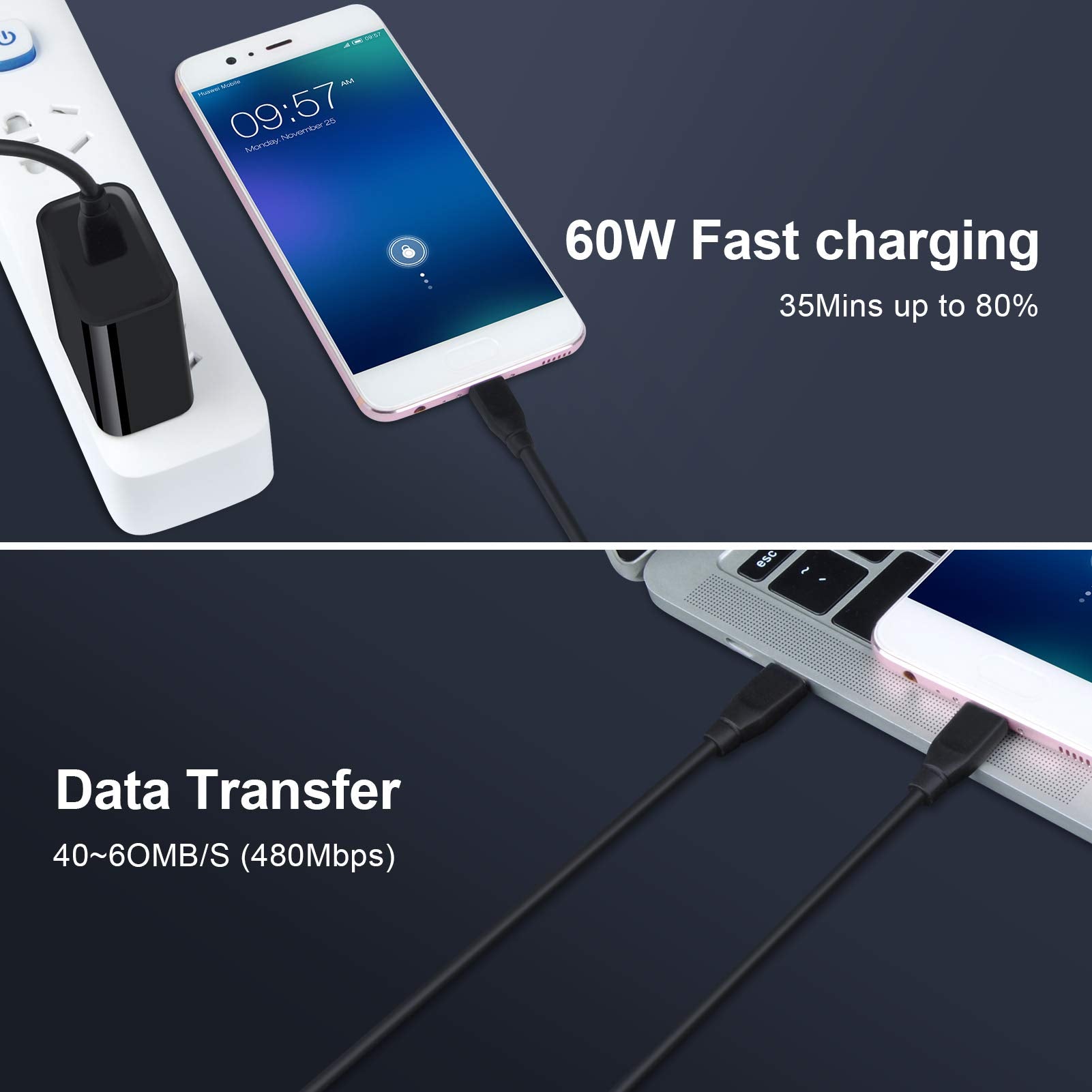 Andhot charger compatible with Moto and Samsung devices for versatile use.