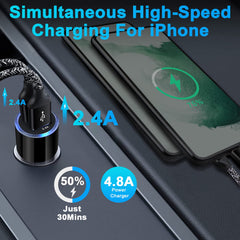 ANDHOT dual-port USB car charger in action for two devices