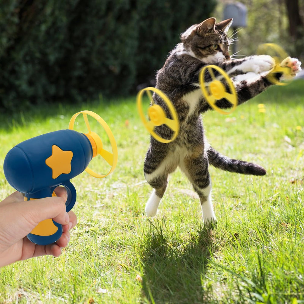 Andiker cat fetch toy blue propeller designed for engaging fetch sessions