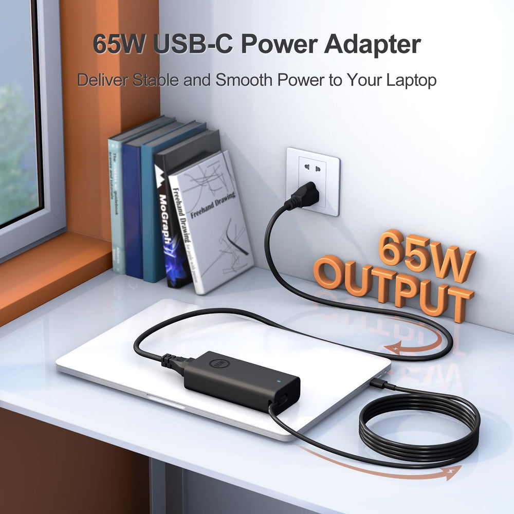 Andingker 65W USB-C Dell charger LED indicator for at-a-glance charging checks.
