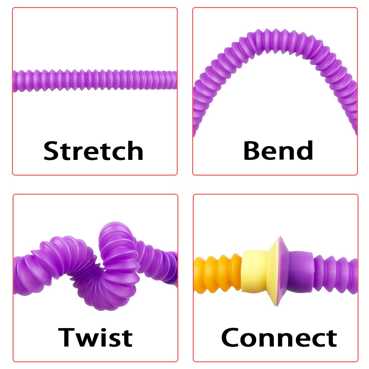 Anditoy bunny suction cup pop tubes pack 5 portable fun for travel