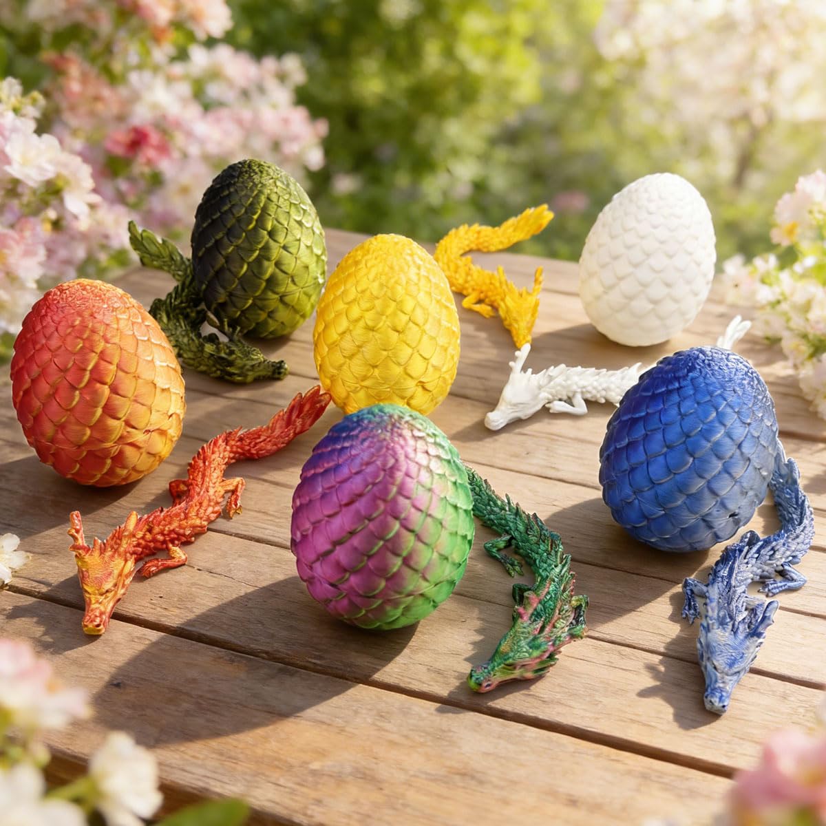 Anditoy dragon egg inside detail, textured scales for a lifelike display.