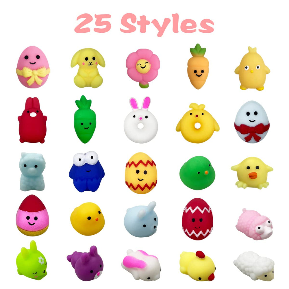 Anditoy Easter Mochi Squishy bunny collection offers soft, squeezable toys for party favors.