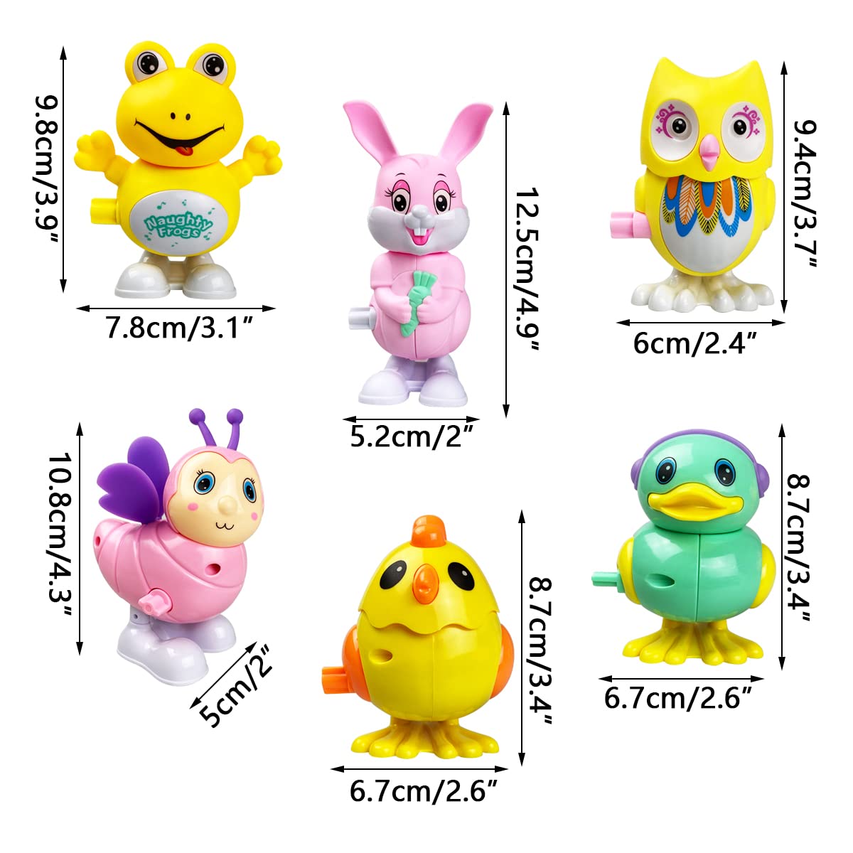 Anditoy owl wind up toy—durable plastic, captivating movement for kids.