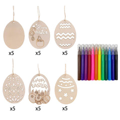 Anditoy unfinished wood slices in egg shapes for kids' crafts