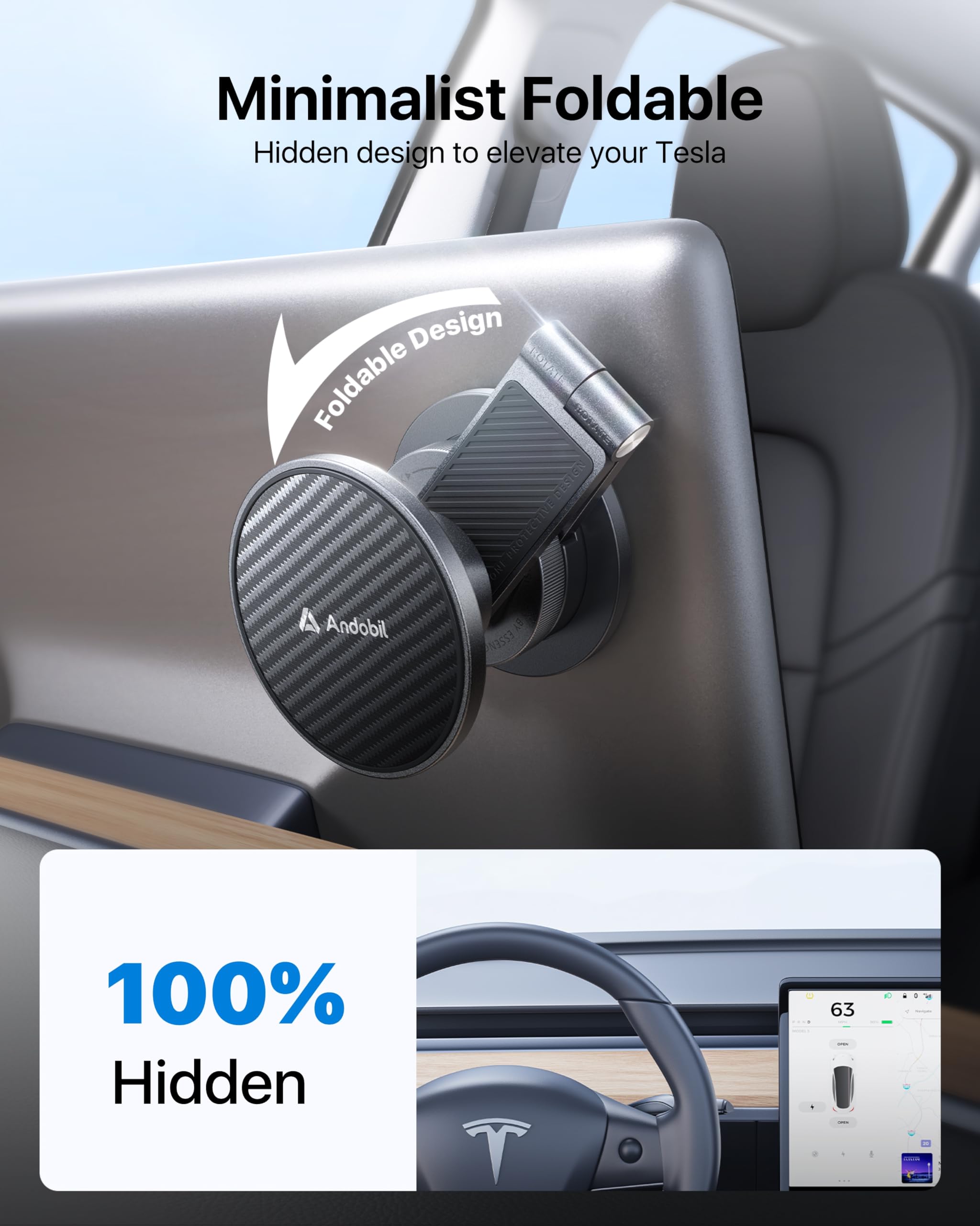 andobil tesla iphone holder 360-degree adjustability for flexible viewing