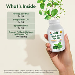 Parsley seed oil visual from Breath Plus emphasizes natural internal breath support.