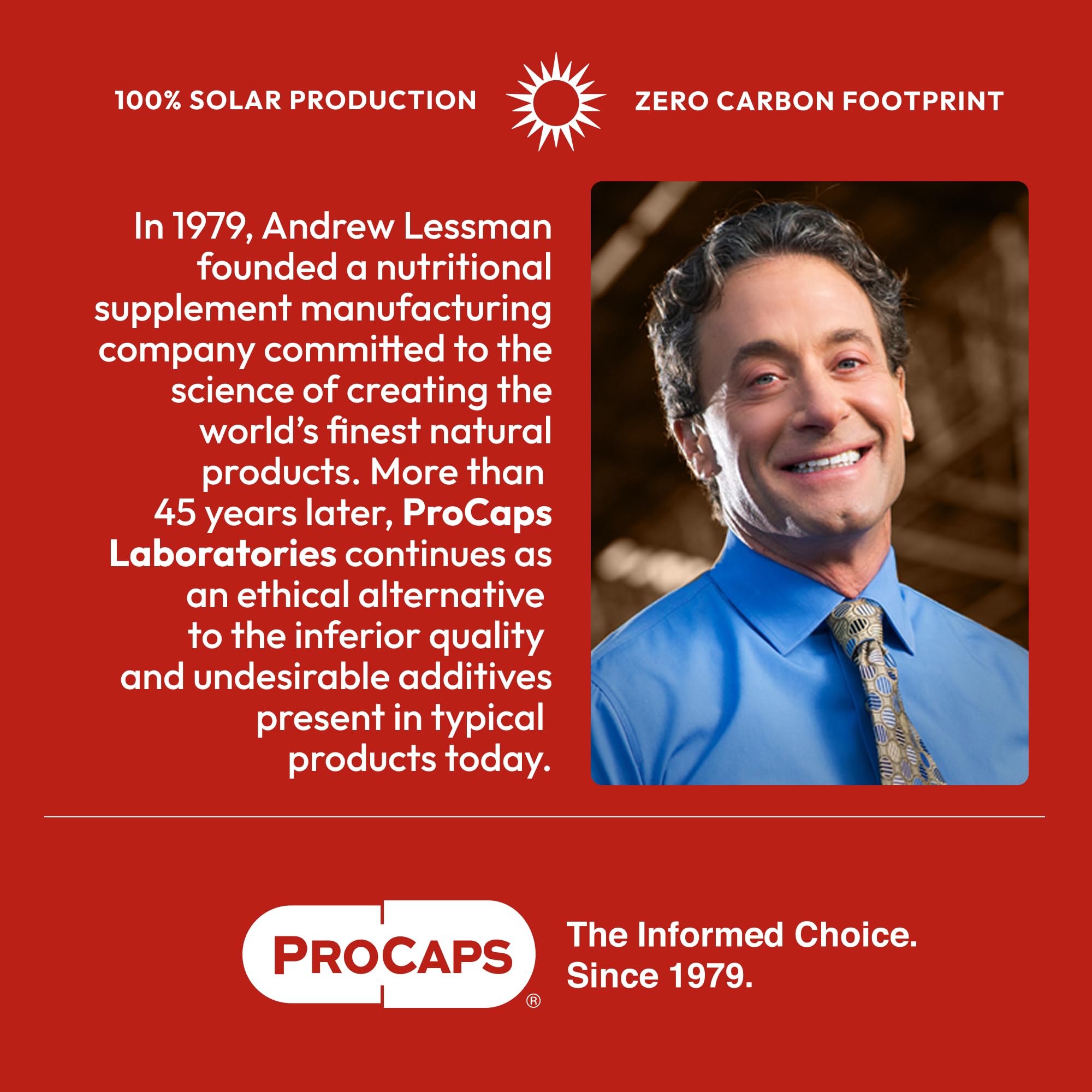 Andrew Lessman eco-friendly packaging — recyclable bottle and solar-powered production.