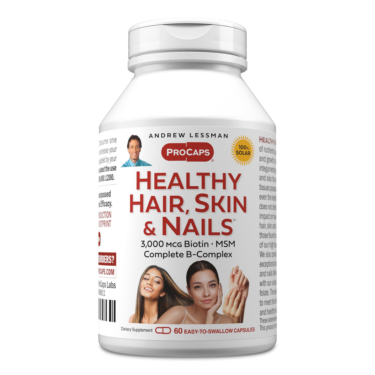Andrew Lessman Healthy Hair, Skin & Nails bottle—premium formula for daily beauty support.