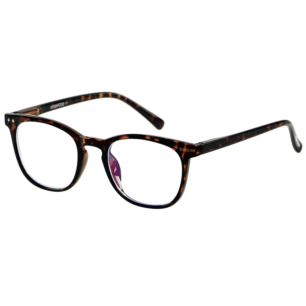 ANDWOOD blue light blockers in tortoise-shell for screen glare reduction