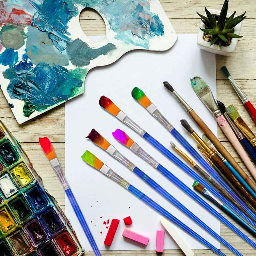 Anezus 50-piece art brushes kit supports beginners to pros in crafts.