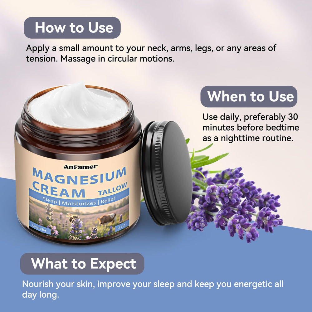 AnFamer tallow based magnesium lotion bottle for dry skin