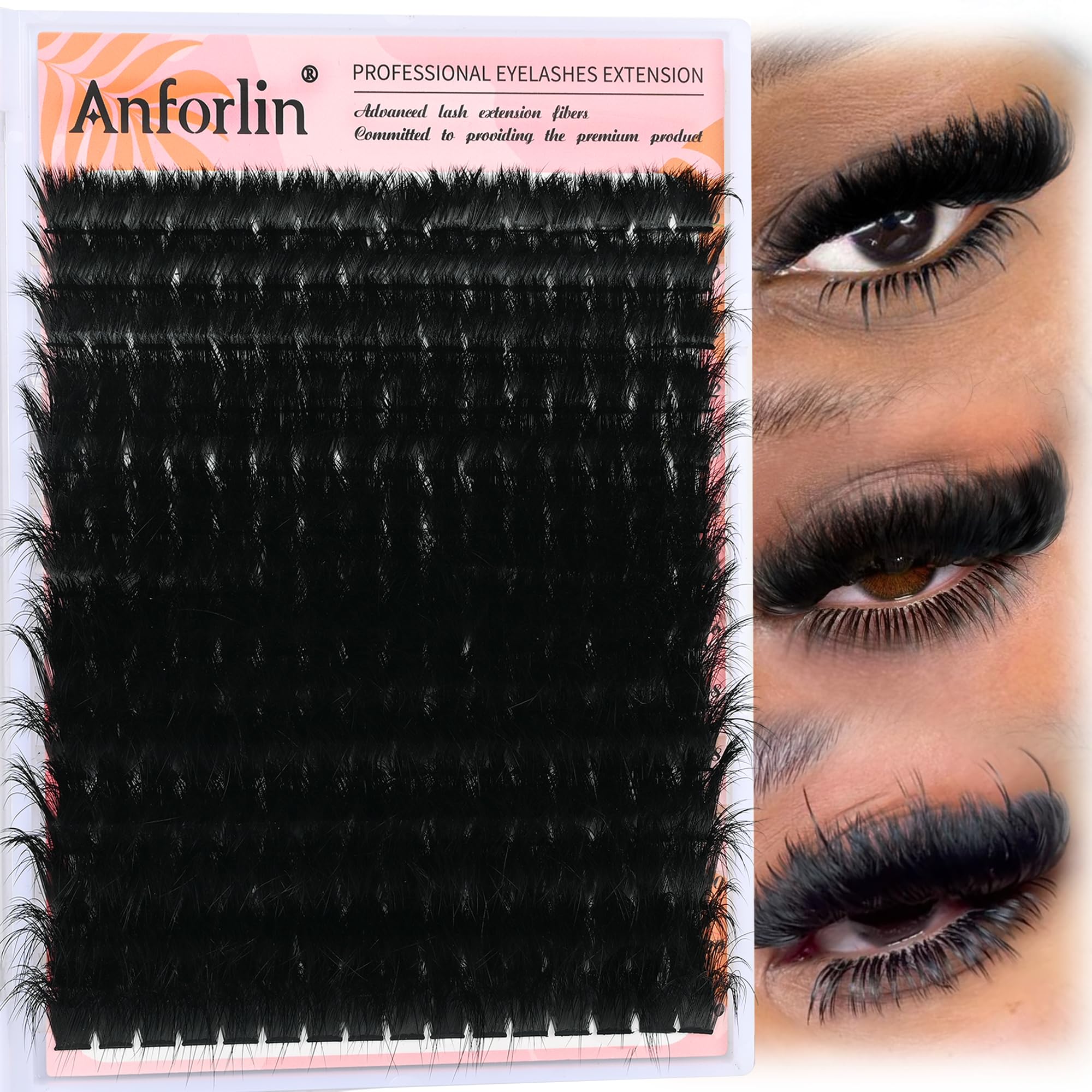 Anforlin lash clusters 10-20mm pack with mixed lengths for customizable looks.