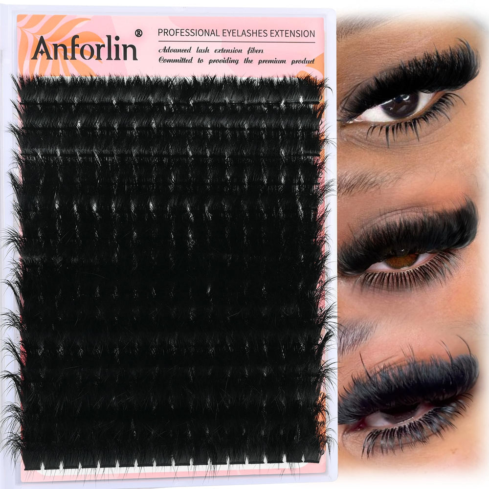 Anforlin lash clusters 10-20mm pack with mixed lengths for customizable looks.