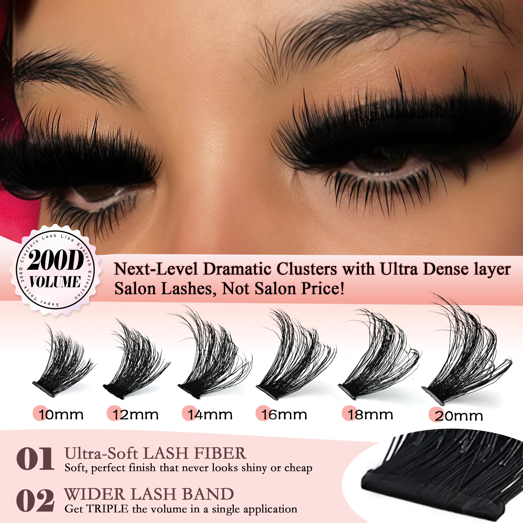 Anforlin lash clusters 224pcs pack enables at-home DIY lash styling.