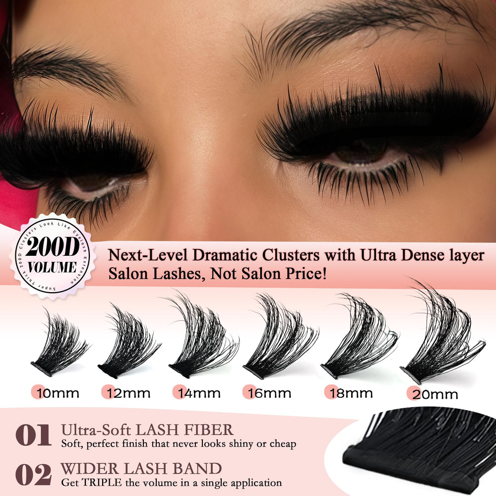 Anforlin lash clusters 224pcs pack enables at-home DIY lash styling.