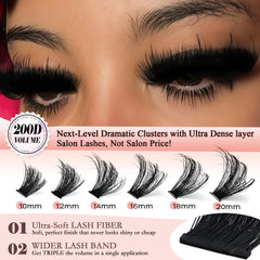 Anforlin lash clusters 224pcs pack enables at-home DIY lash styling.