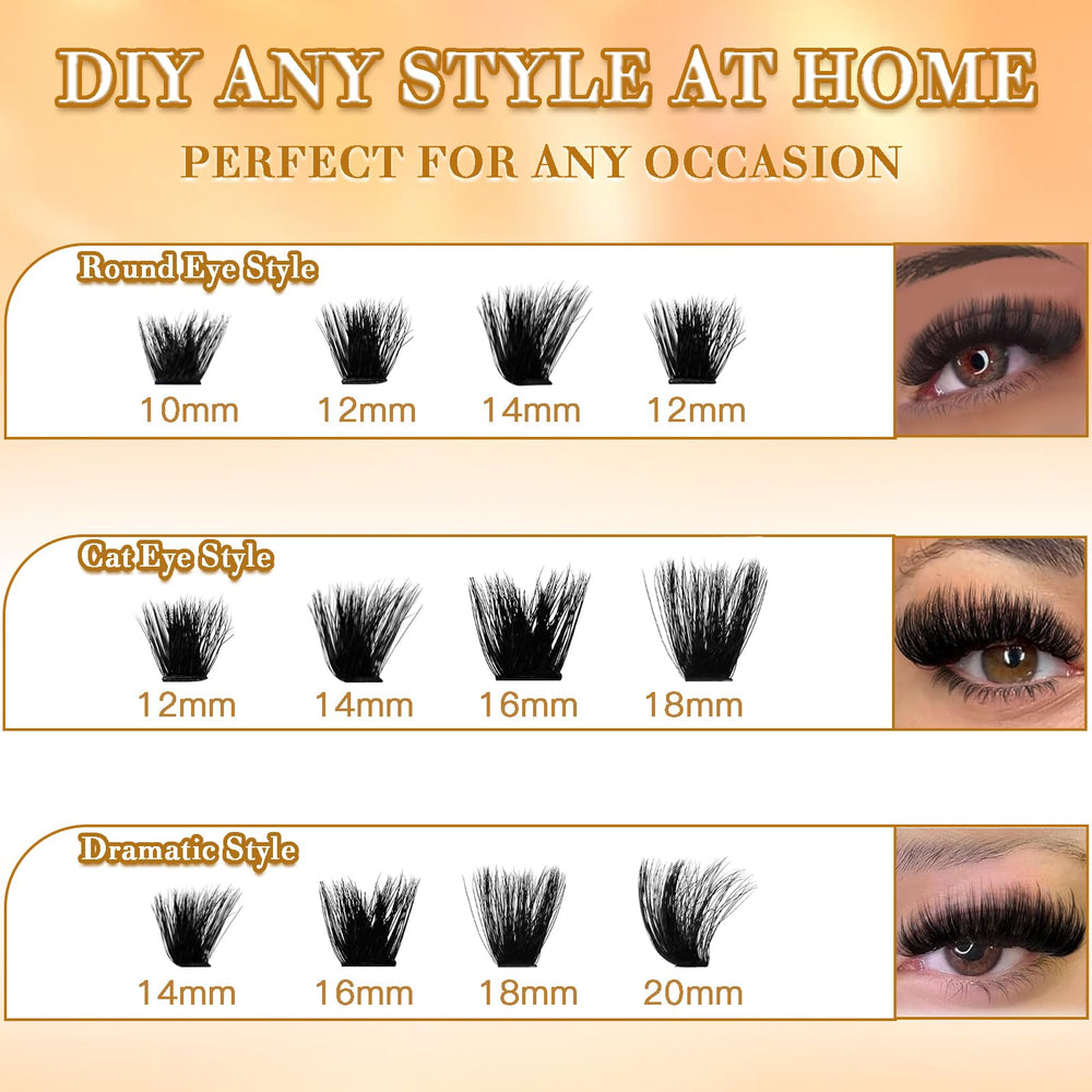 Anforlin lash clusters mixed lengths 10-20mm for versatile looks.