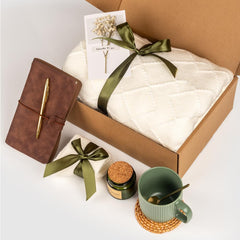 Anforsun handmade bamboo coaster protecting surfaces in a gift package