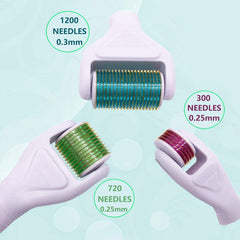 Angel Kiss body derma roller with 0.3mm needle used on forearm