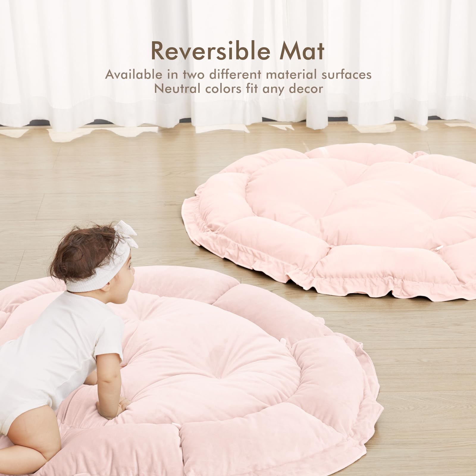 ANGELBLISS premium plush cushioning offers comfy support during tummy time.