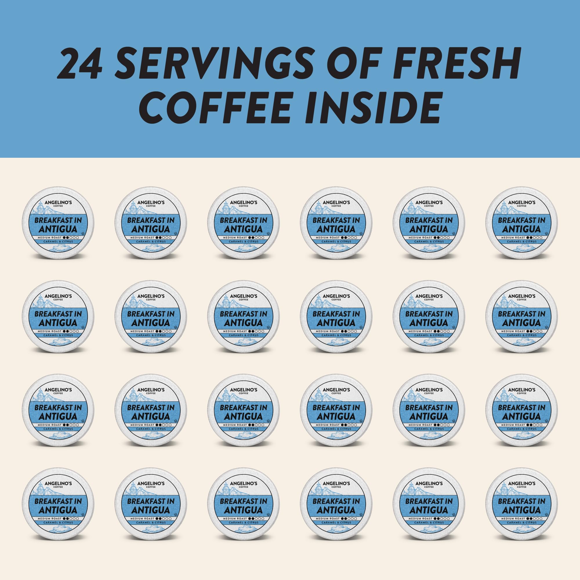 Angelino's Coffee Keurig-compatible pods enable quick, reliable brews